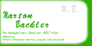 marton backler business card